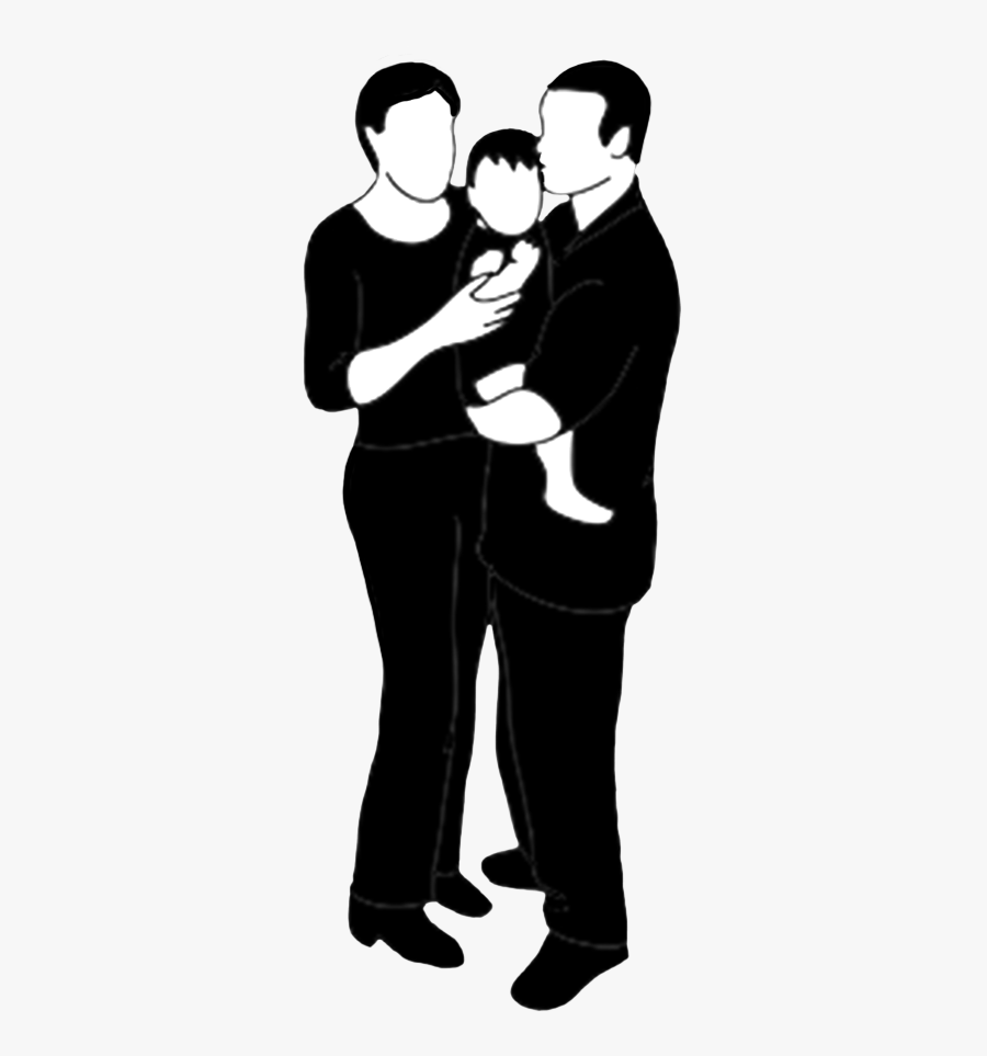 Parent Silhouette At Getdrawings - Silhouette Parents And A Child, Transparent Clipart
