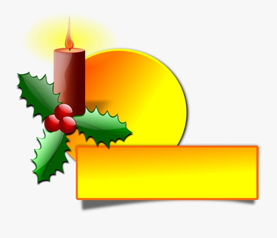 Christmas Designs Christian Clip Art Christmas Day - Candle With Holly Leaves, Transparent Clipart