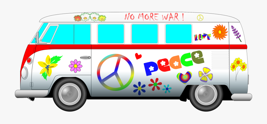 Clip Art Hippie Van - Hippie Vw Van Vector, Transparent Clipart