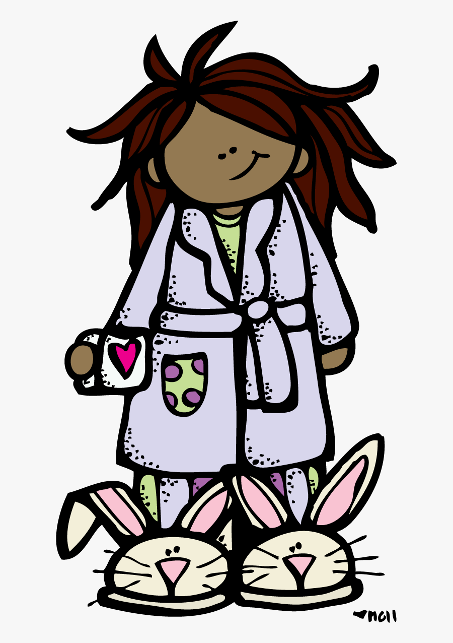 Christmas Morning - Black And White Pajama Clip Art, Transparent Clipart