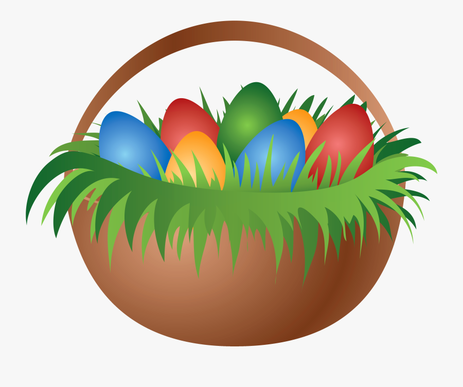 Painted Easter Basket With Easter Eggs Png Picture - Easter Egg Png, Transparent Clipart