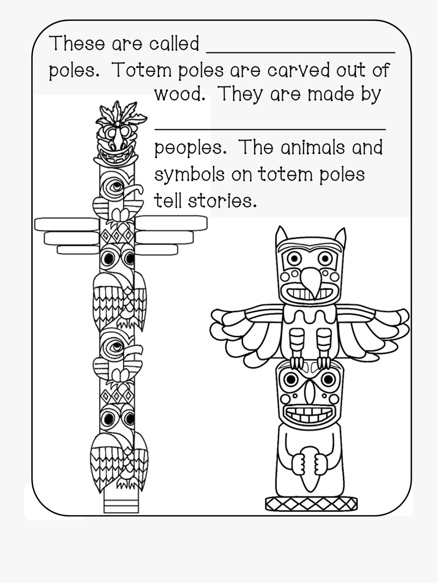 All About Canada - Printable Coloring Pages Totem Poles, Transparent Clipart