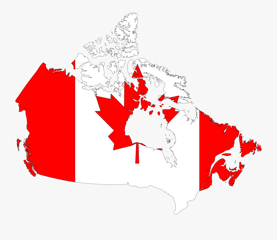 Canada Flag Map, Transparent Clipart