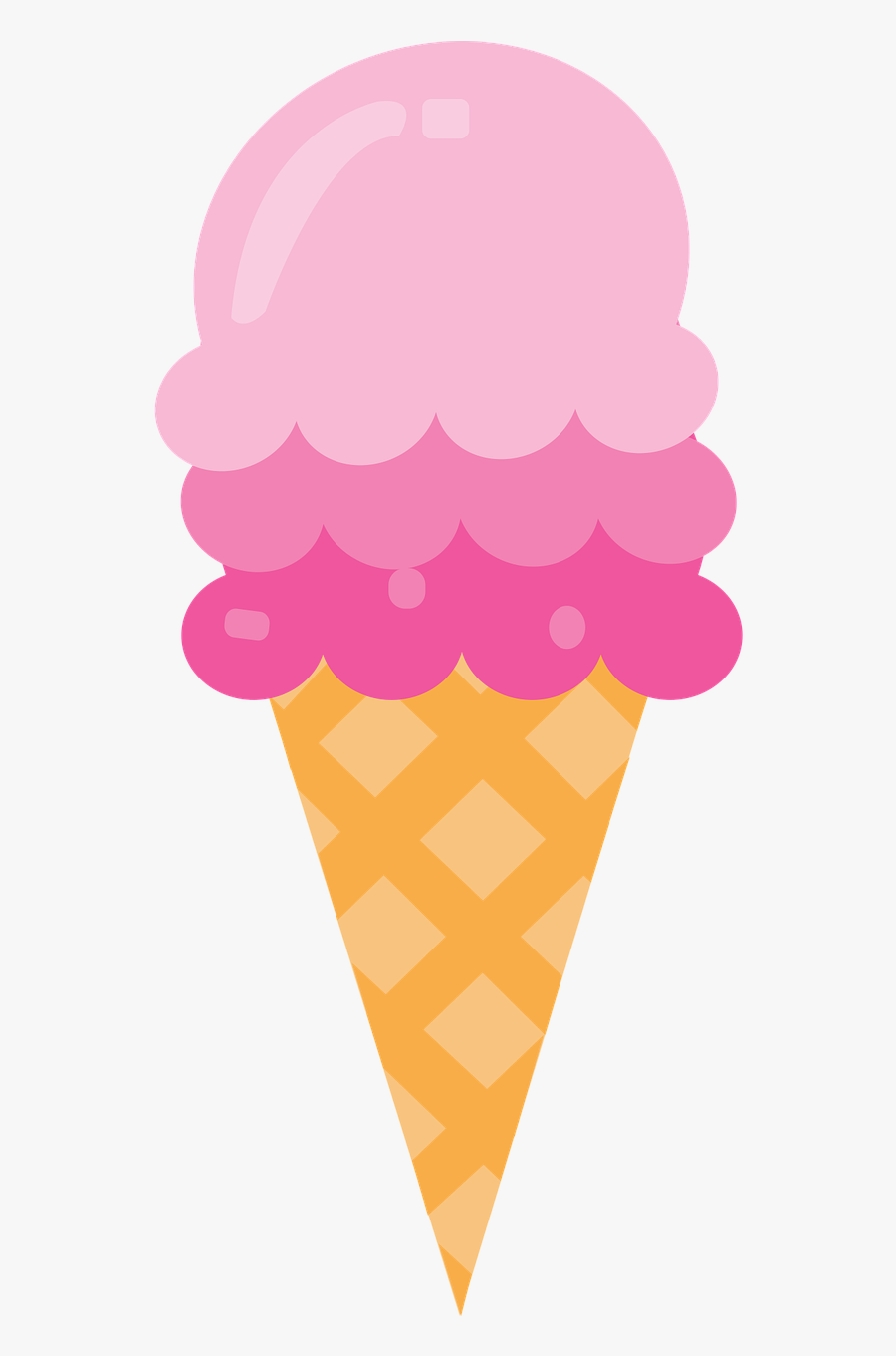 Ice Cream Cone - Pink Ice Cream Cone Clipart, Transparent Clipart