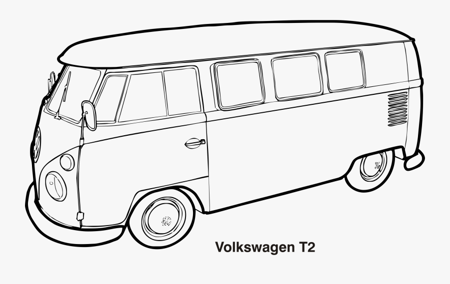Line Art,van,compact Car - Van Black And White, Transparent Clipart
