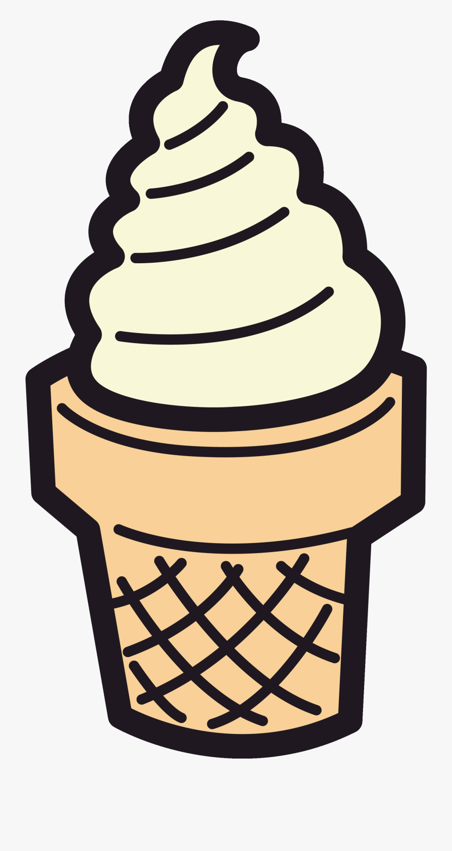 Ice Cream Cone Clipart Sundae Clipart Cartoon Pencil - Small Medium Large Circles, Transparent Clipart