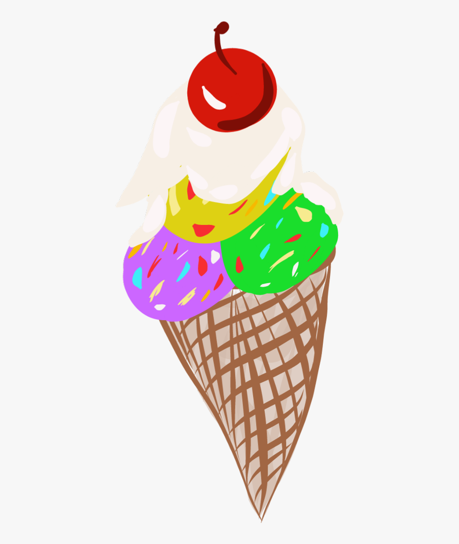 #icecream #icecreamcone #cherry #straberry #delicious, Transparent Clipart
