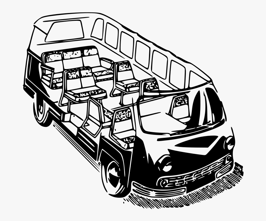 Minivan Clip Art Free Vector 4vector - Микроавтобус Вектор, Transparent Clipart