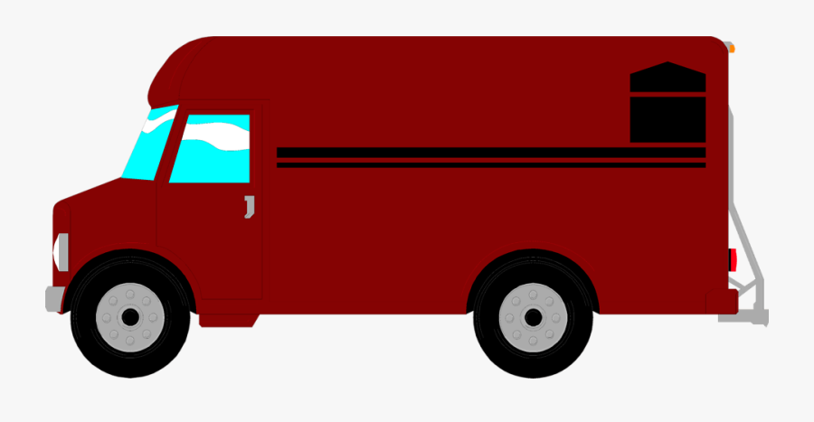 Delivery Van Clipart Png - Red Food Truck Clip Art, Transparent Clipart