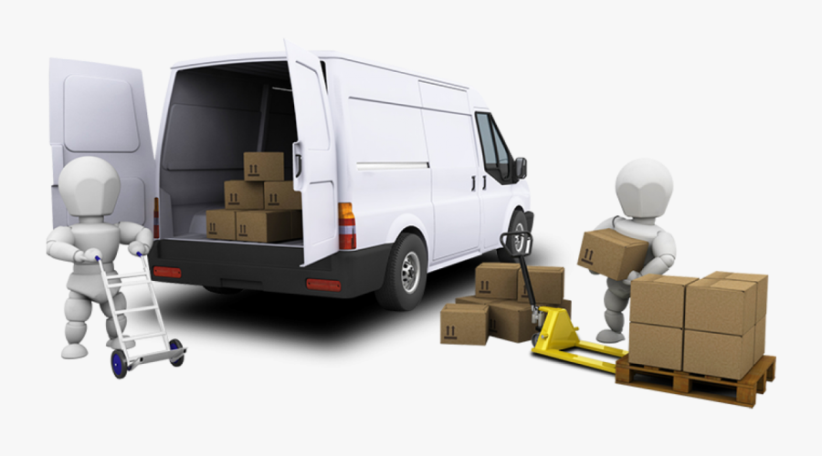 Vans Clipart Courier Van - Packers And Movers Loading, Transparent Clipart