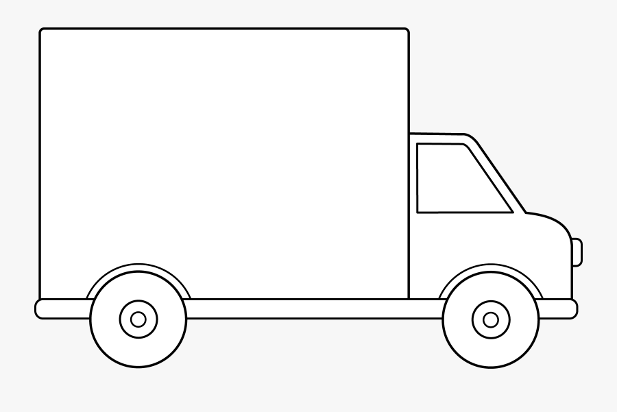 Delivery Van Clipart Png - Outline Food Truck Template, Transparent Clipart