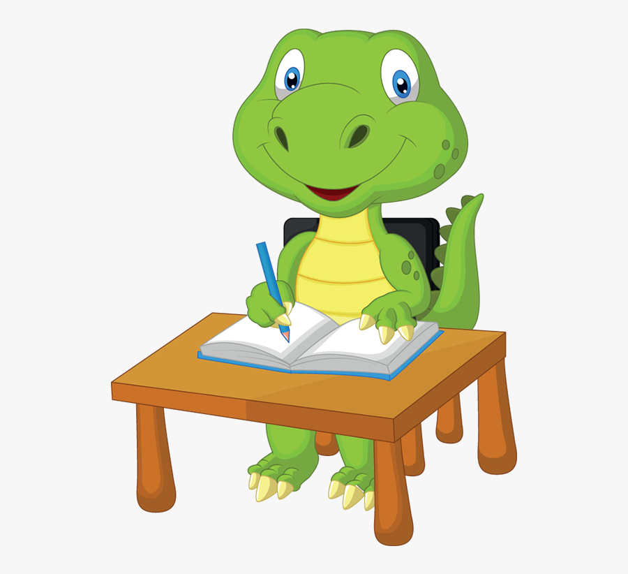 Dinosaur Studying Clipart , Png Download - Cute Cartoon Animals Studying, Transparent Clipart