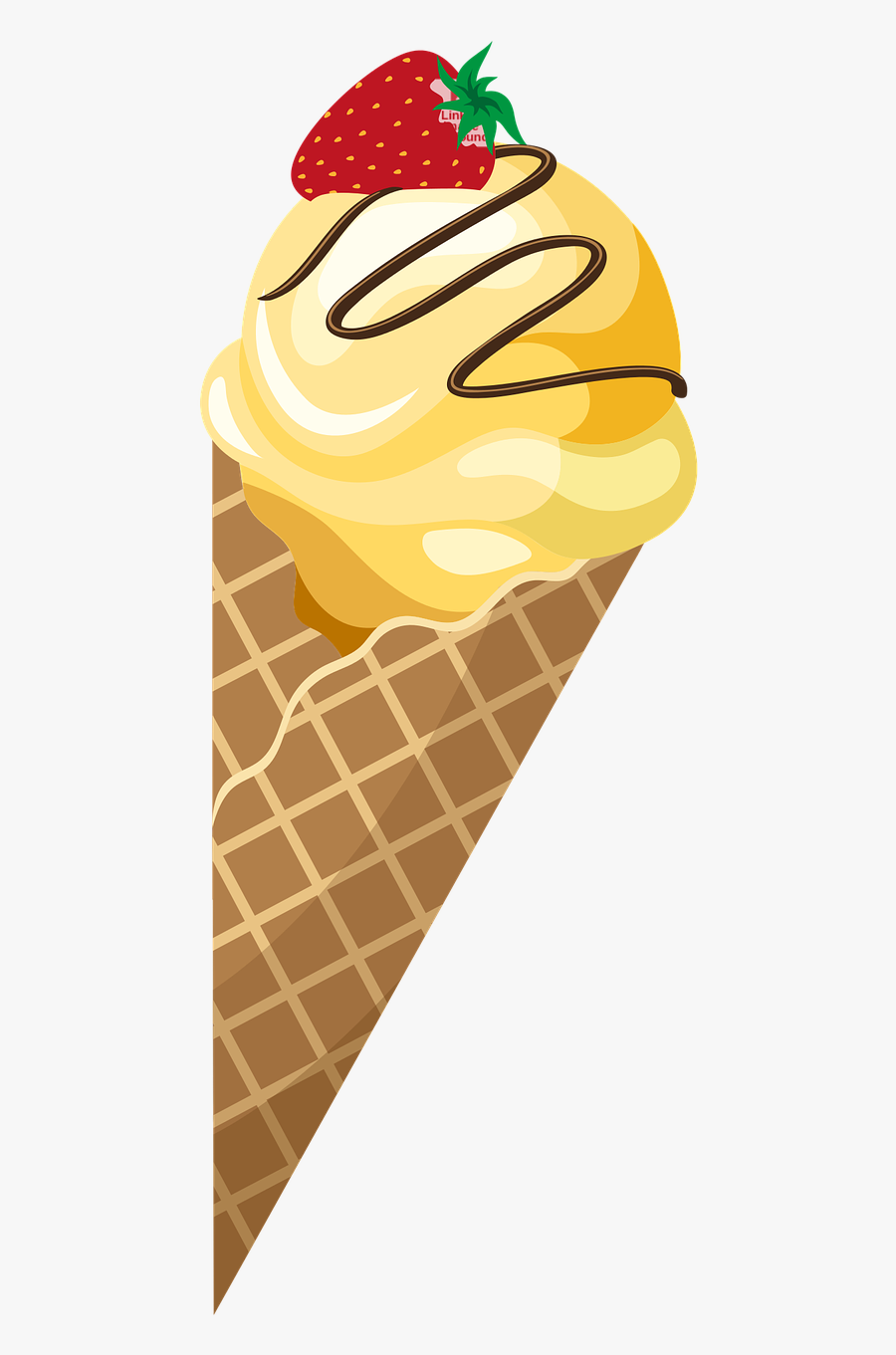 Ice Ice Cream Waffle Free Picture - Yellow Ice Cream Clipart Transparent, Transparent Clipart
