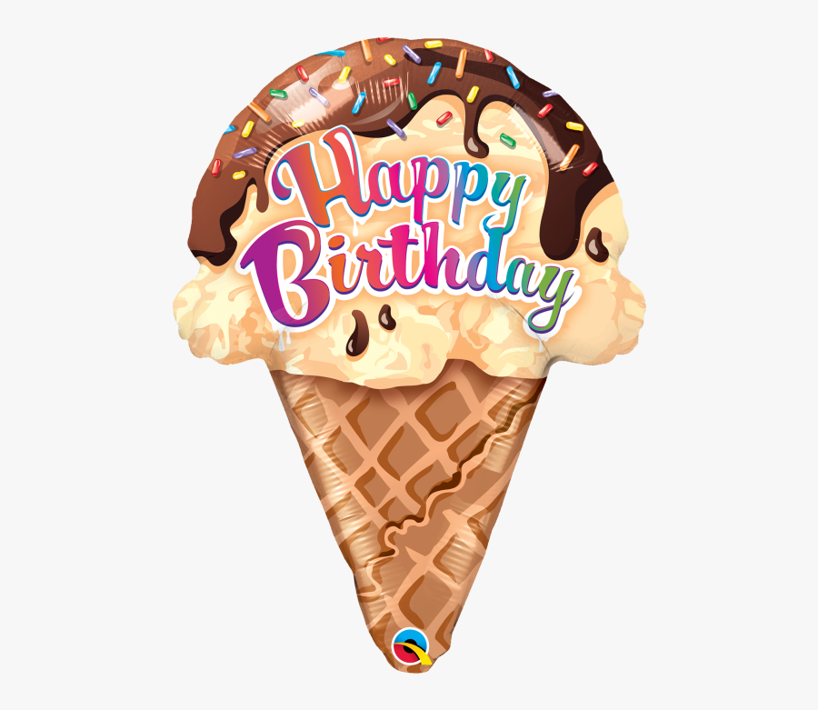 Transparent Ice Cream Clipart Png - Happy Birthday Ice Cream Cone, Transparent Clipart