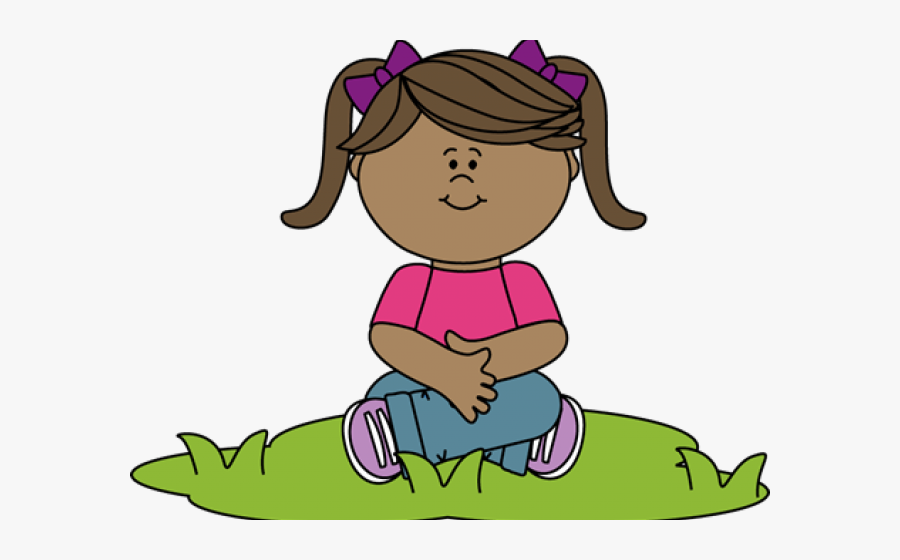 Sit Quietly Cliparts - Girl Sitting Criss Cross Clipart, Transparent Clipart