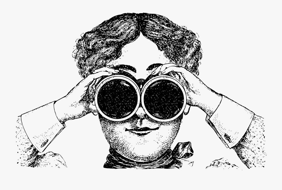 Lady With Binoculars, Transparent Clipart