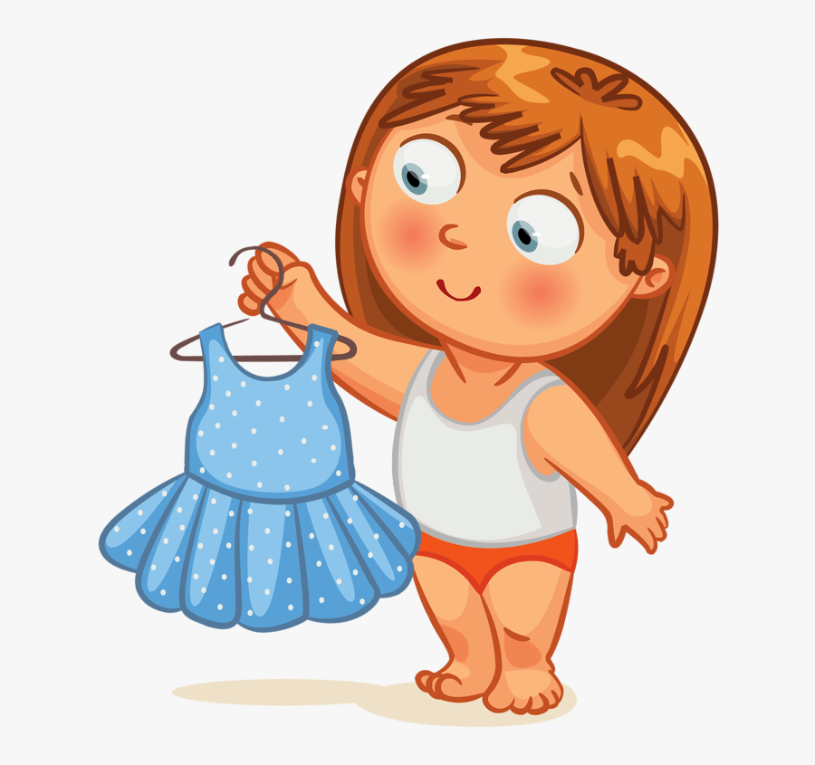 Girl Getting Dressed Clipart, Transparent Clipart