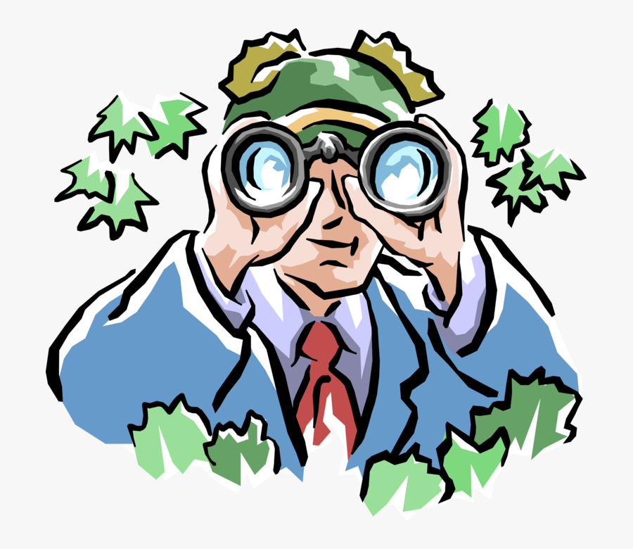 Transparent Binocular View Png - Guy With Binoculars Clipart, Transparent Clipart