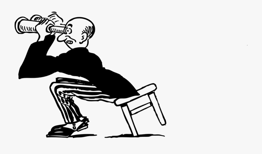 Man Using Binoculars 2 - Person With Binoculars Clipart, Transparent Clipart