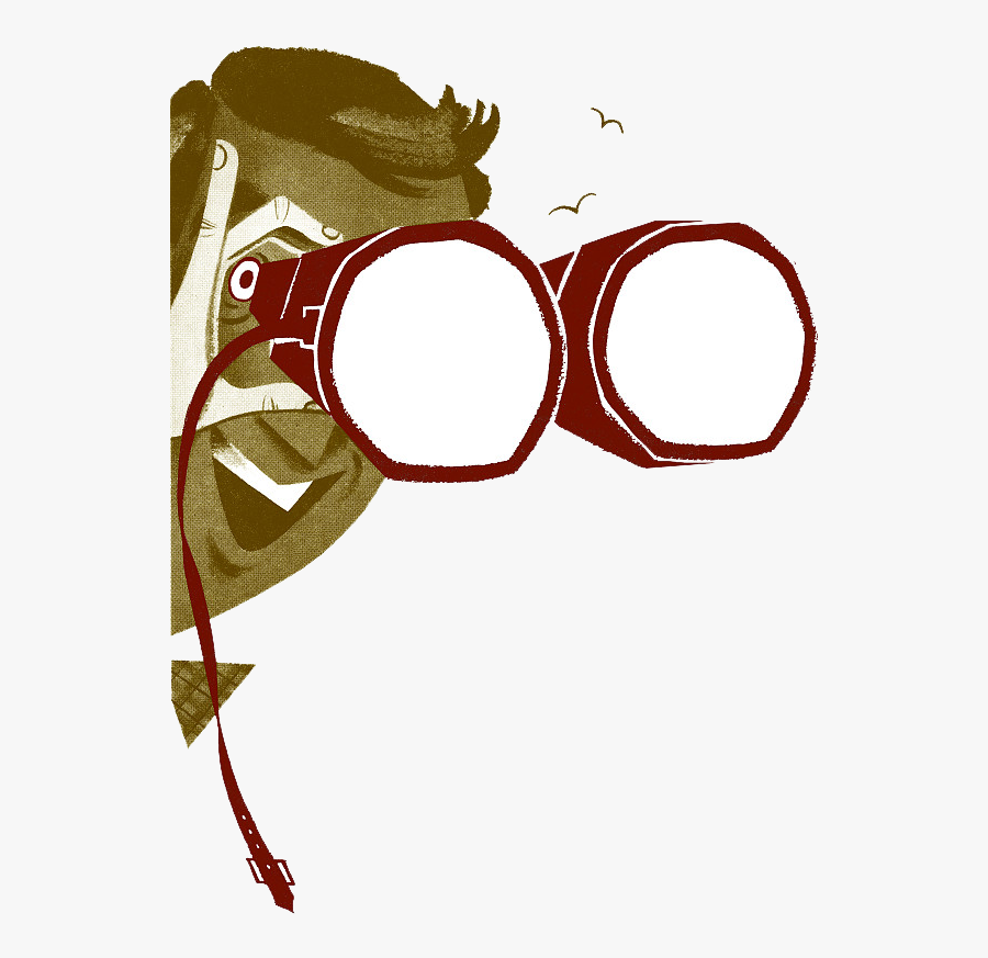 Spy Illustration Royalty-free Binoculars With Stock - Png Persona Con Prismaticos, Transparent Clipart