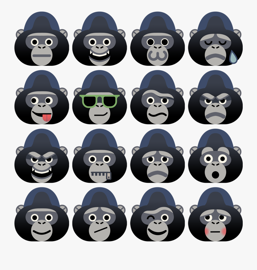 Gorilla Clipart Smiley , Png Download - Gorilla Illustration, Transparent Clipart
