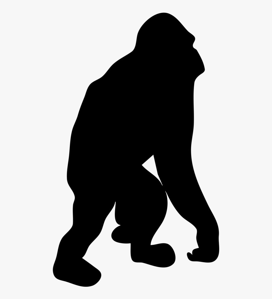 Standing,human Behavior,silhouette - Orangutan Clipart Black And White, Transparent Clipart