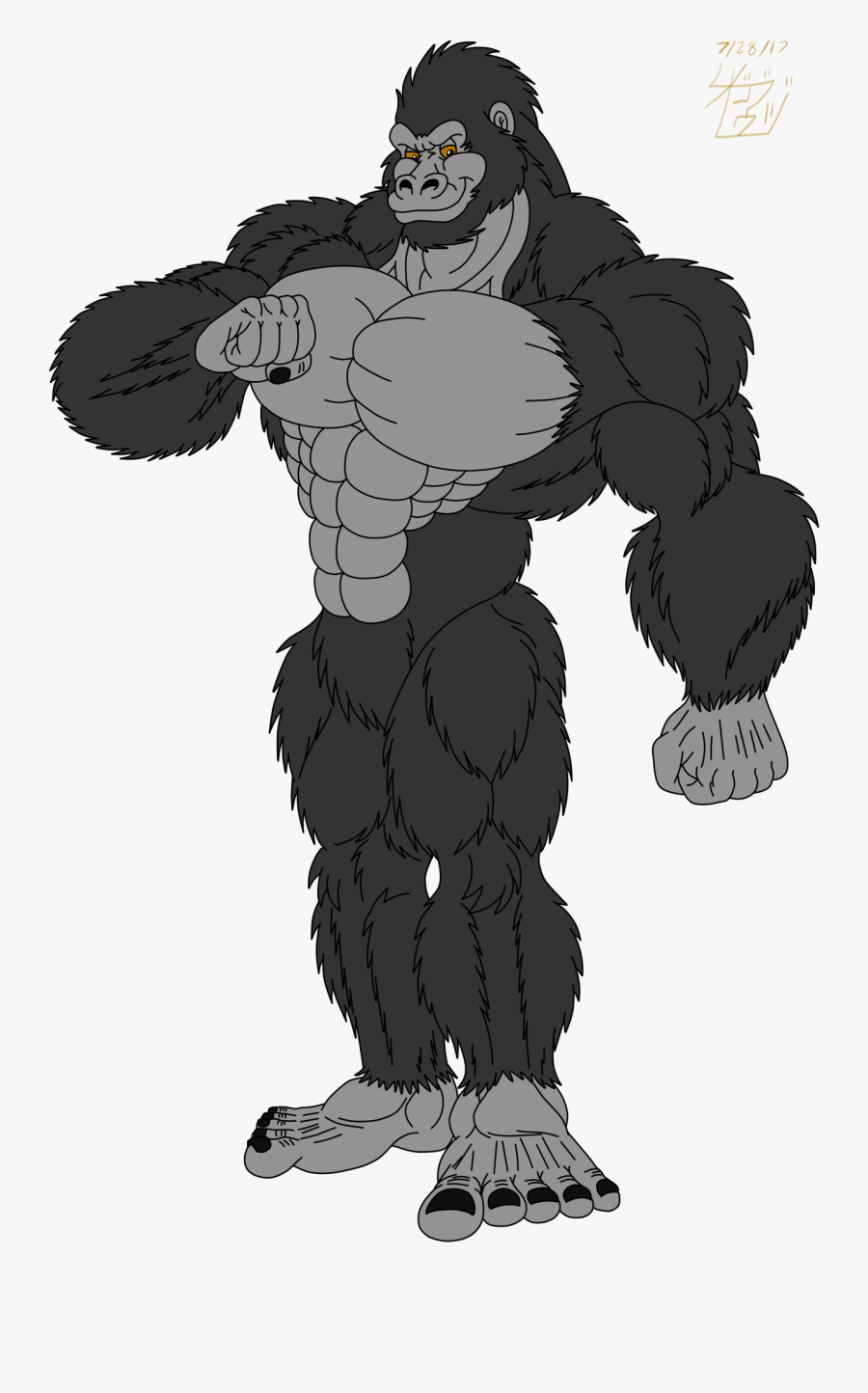 Clip Art Cartoon Png For - Muscle Gorilla Png, Transparent Clipart
