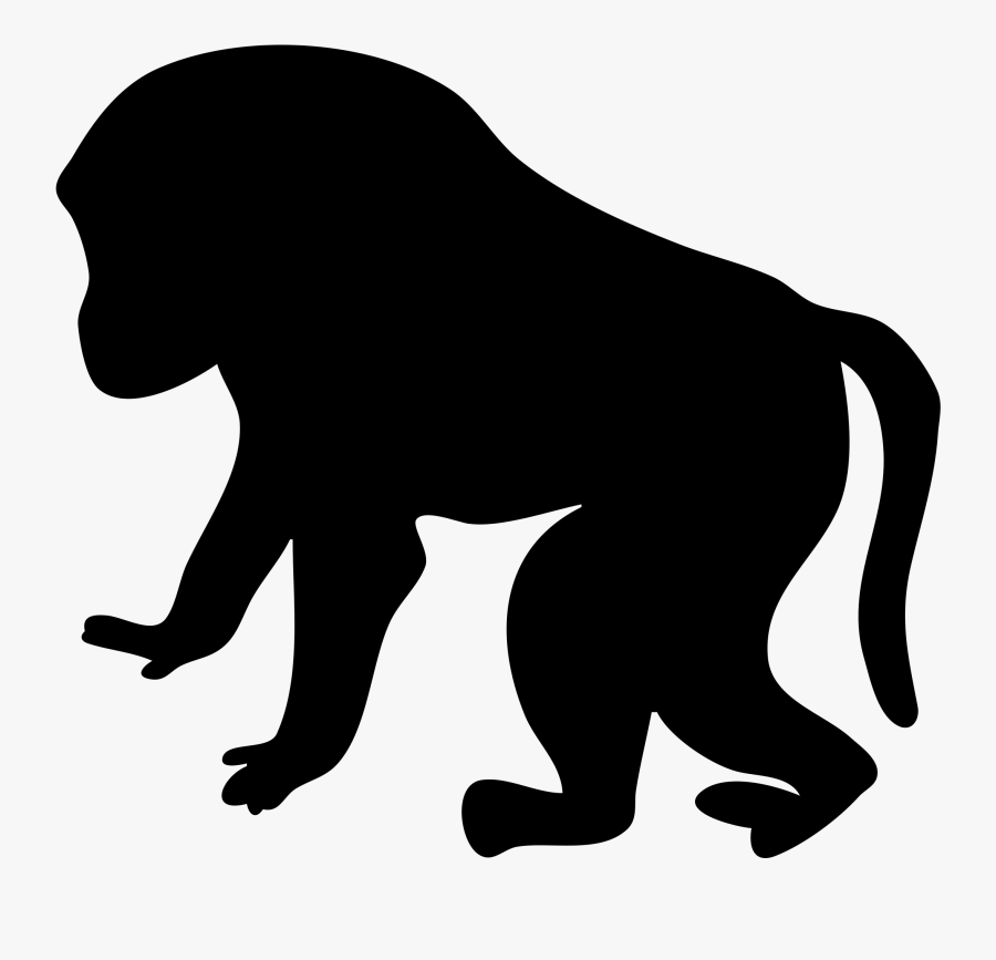 Clipart - Baboon Clipart Black And White Jpeg, Transparent Clipart