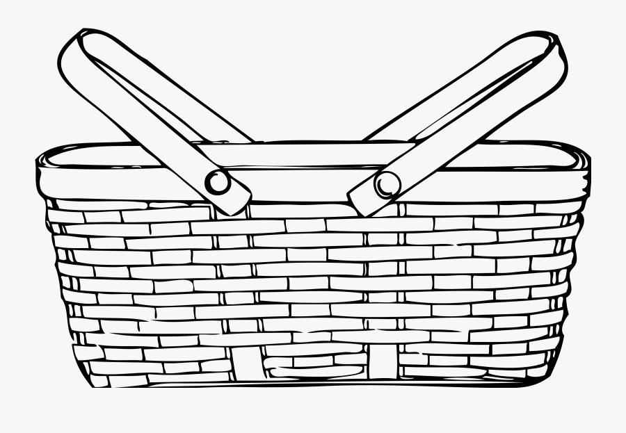 Picnic Baskets Clip Art Transprent - Picnic Basket Clipart Black And White, Transparent Clipart