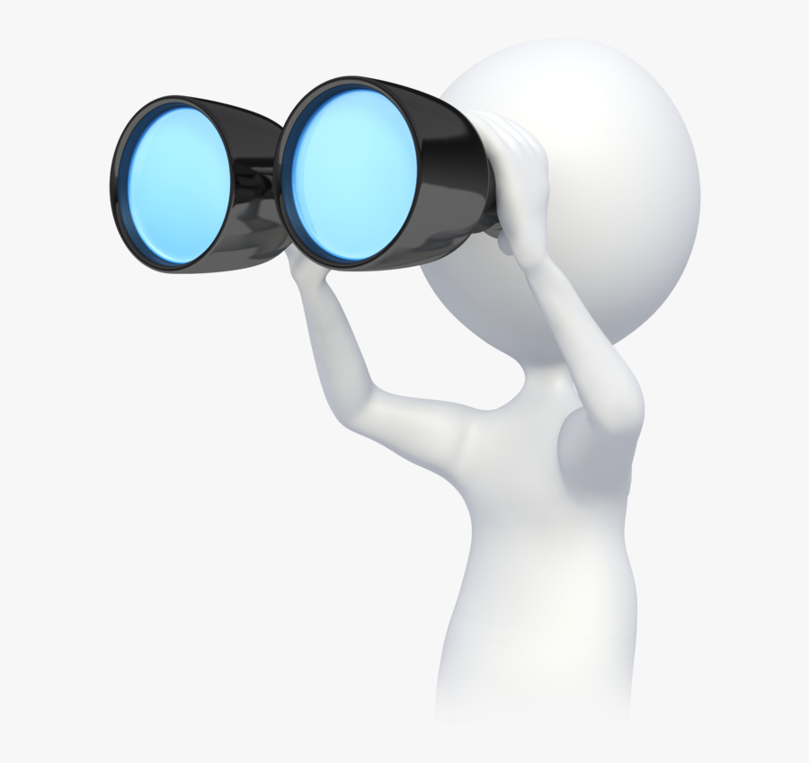 Transparent Presentation Clipart - Cartoon Looking Through Binoculars Png, Transparent Clipart