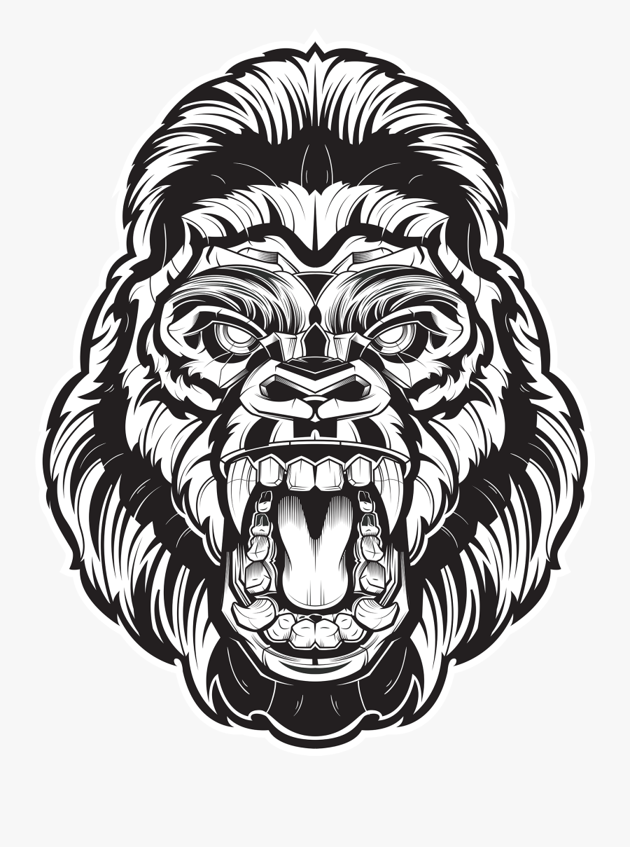 Angry Gorilla Face Png Clipart , Png Download - Angry Gorilla Png, Transparent Clipart