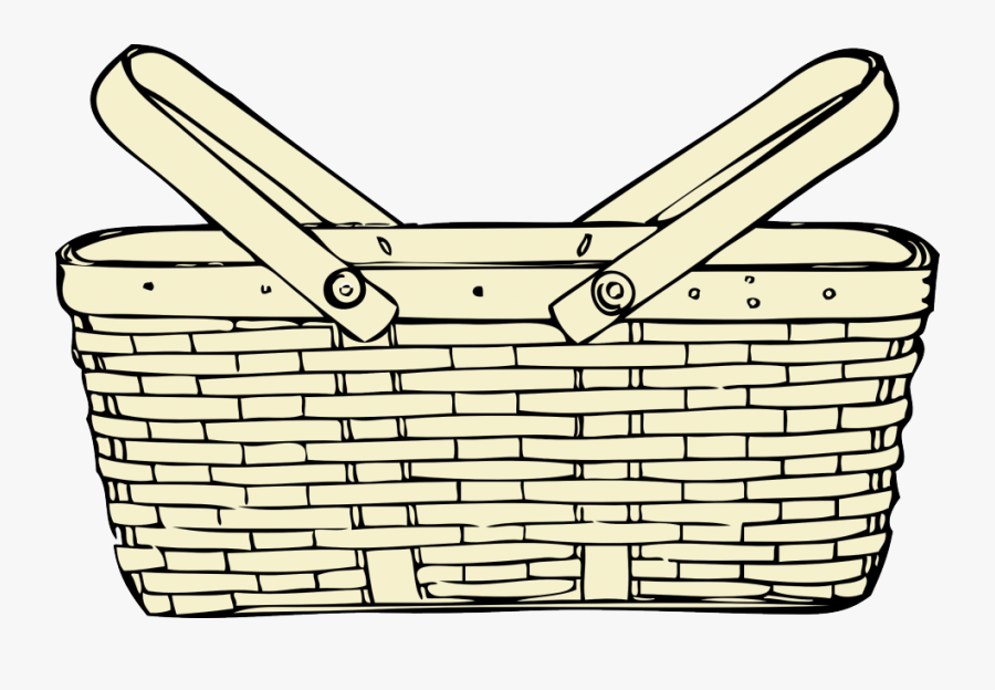 Laundry Clipart Laundry Basket - Picnic Basket Clipart Black And White, Transparent Clipart