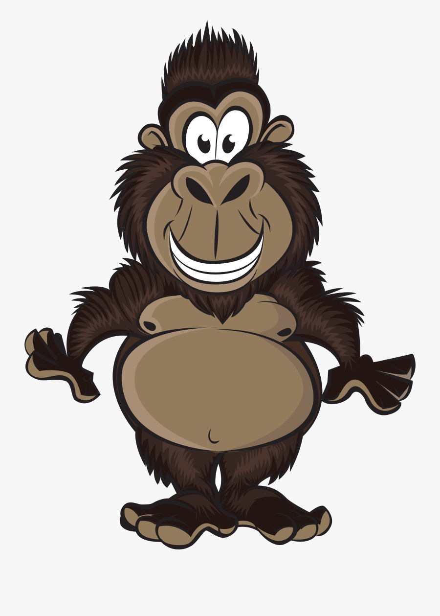 Baby Gorilla Cartoon - Different Cartoon Animals, Transparent Clipart