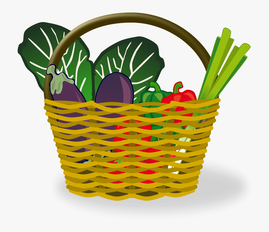 Food Basket Clipart - Basket Of Vegetables Vector, Transparent Clipart
