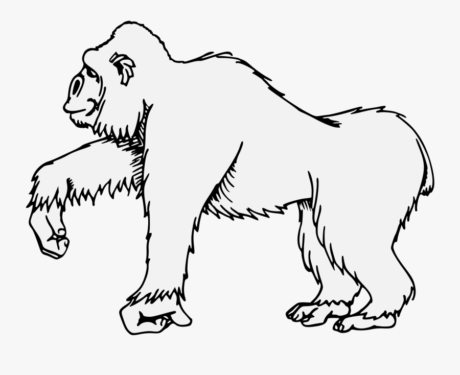 Gorilla Clipart Traceable - Illustration, Transparent Clipart