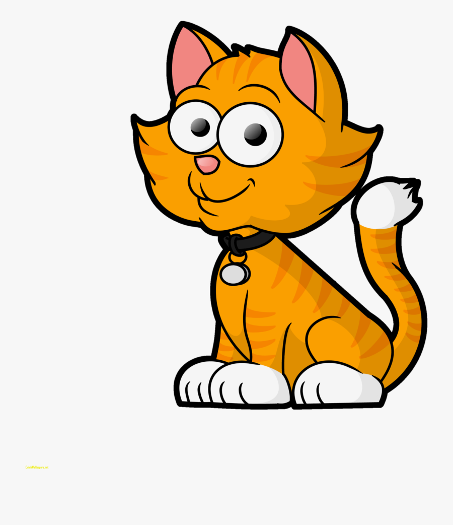 Orange And Yellow Cat Clipart - Transparent Cartoon Cat Png, Transparent Clipart