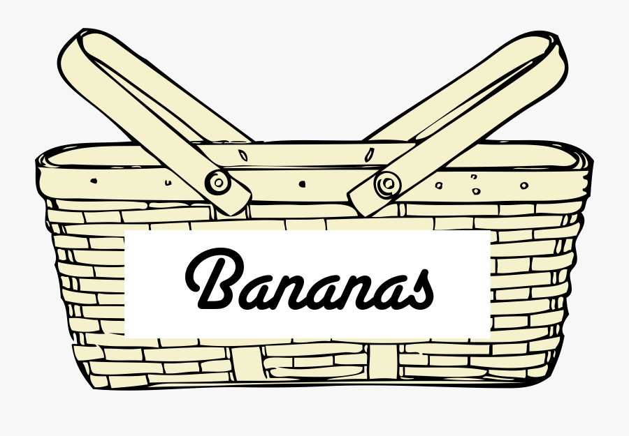 Clip Art Basket Clipart - Picnic Basket Clipart Black And White, Transparent Clipart