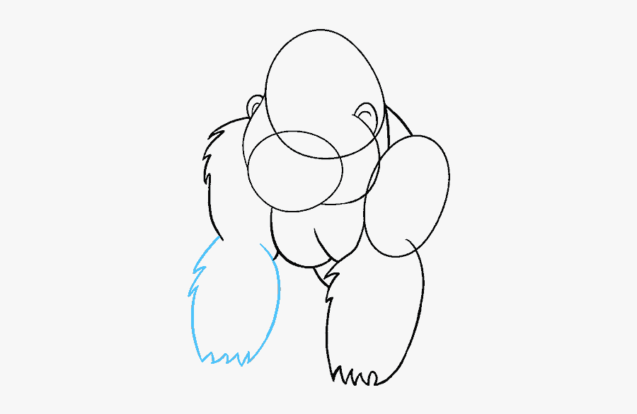 How To Draw Cartoon Gorilla - Dibujos Del Gorila De Montaña, Transparent Clipart