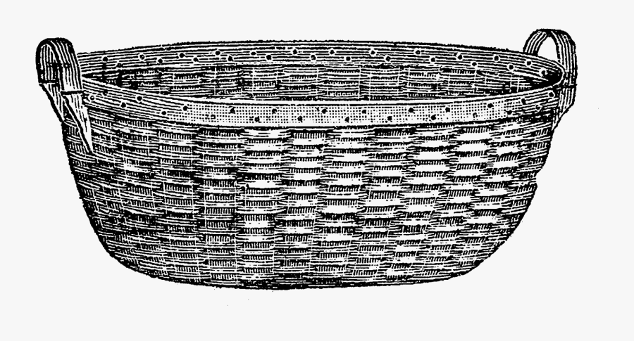 Woven Basket Clip Art, Transparent Clipart