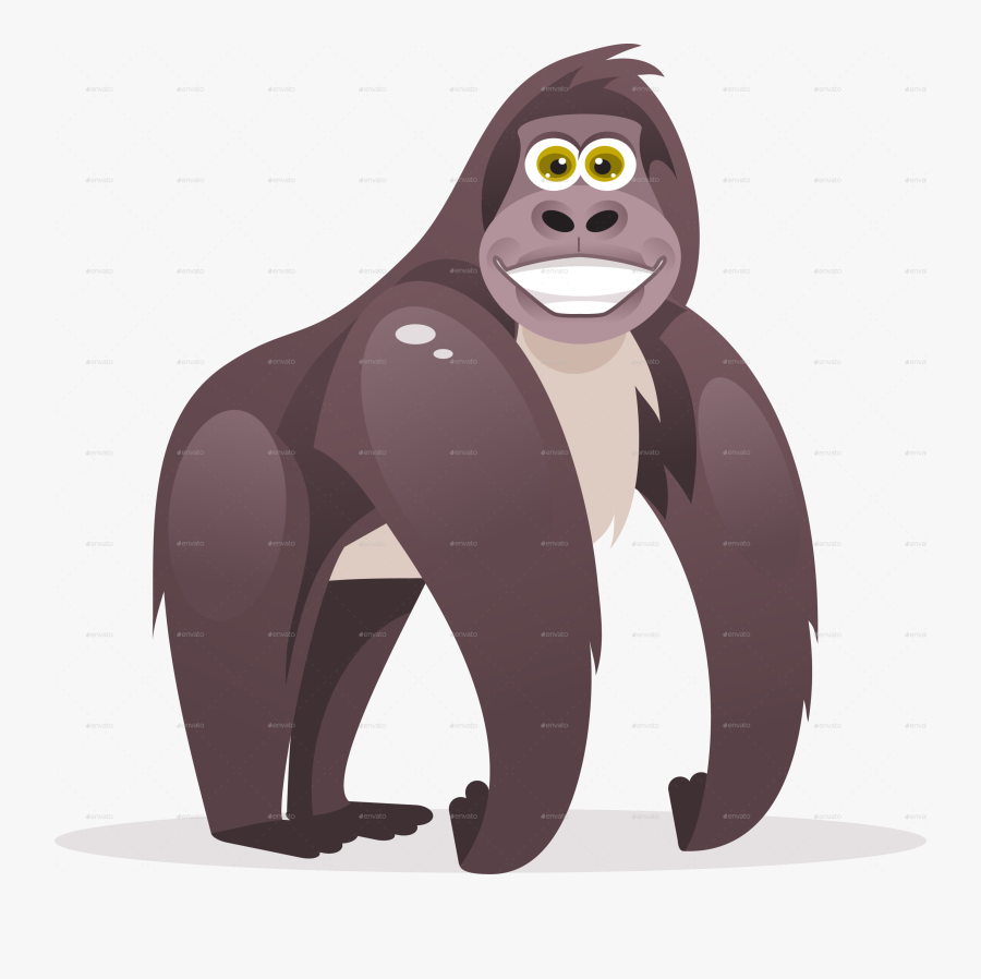 Clip Art Cartoon By Artbesouro Graphicriver - Gorilla Png Cartoon, Transparent Clipart