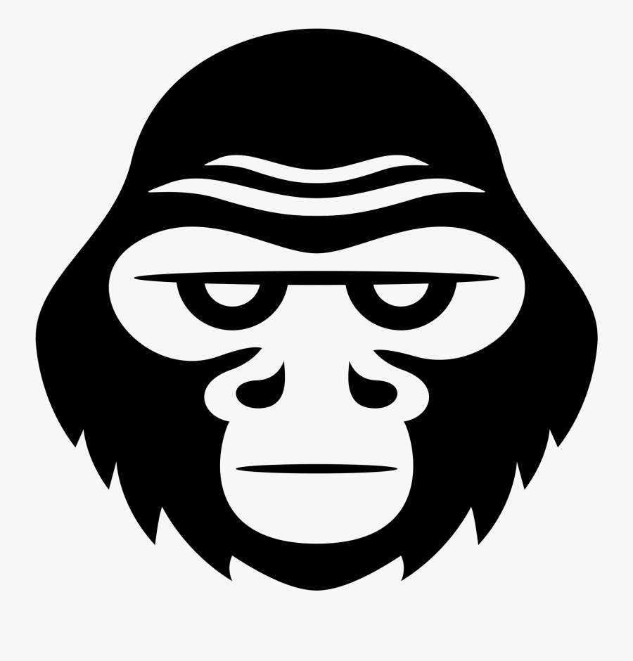 Gorilla Face Png - Gorilla Emoji, Transparent Clipart