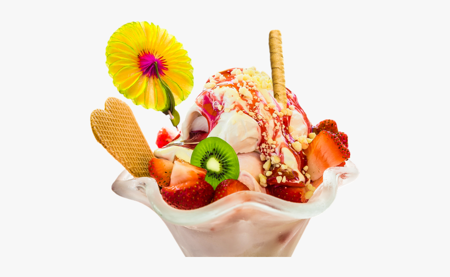 Transparent Icecream Clipart Free - Fruits Ice Cream Png, Transparent Clipart