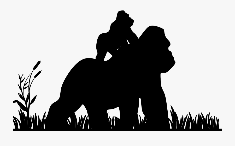 Transparent Gorilla Silhouette Png - Cattails Black And White Clipart, Transparent Clipart