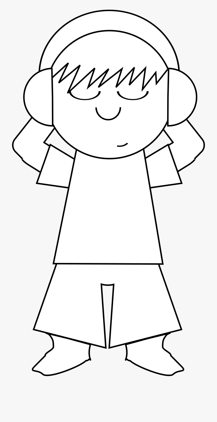 Clip Art Cartoon Guy Listen Medium - Cartoon Guy Listening To Music, Transparent Clipart