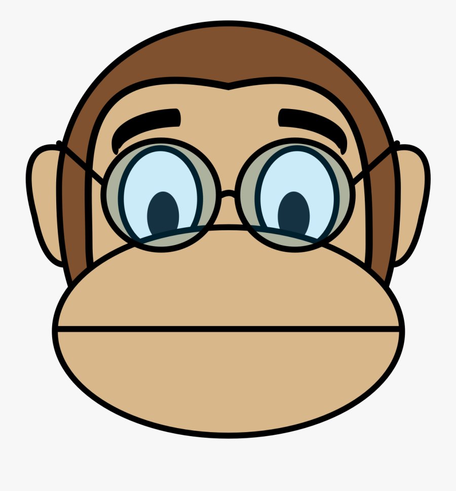 Chimpanzee Ape Monkey Gorilla Face - Transparent Monkey Face Emoji Clipart, Transparent Clipart