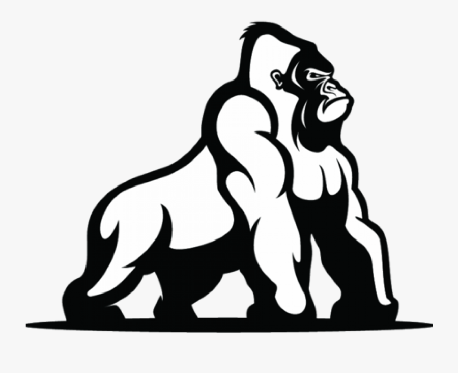 Gorilla Clipart Football - Gorilla Clip Art Black And White, Transparent Clipart