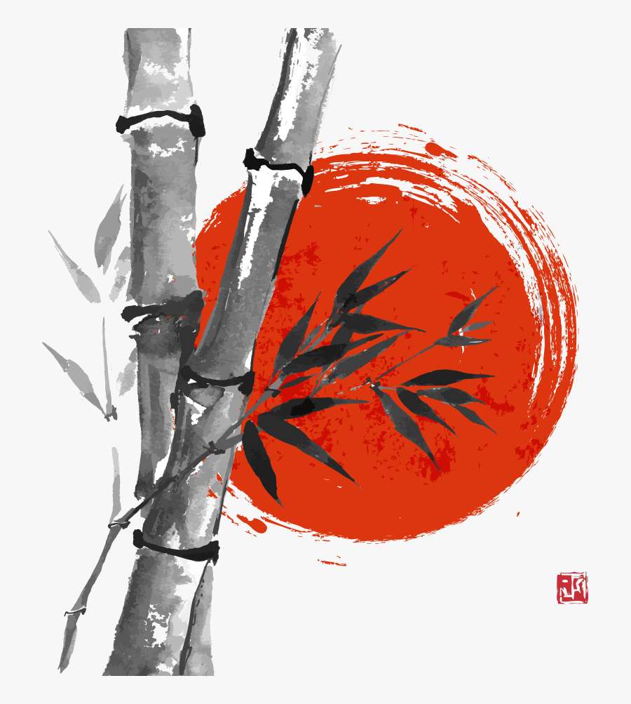 Japanese Wash Vector Ink Japan Bamboo Painting Clipart - Chinese Bamboo Tree Painting, Transparent Clipart