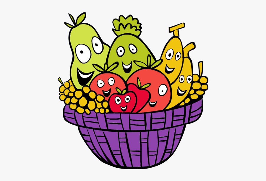 Clip Art Thanksgiving Fruits - Cartoon Fruit Basket Clipart, Transparent Clipart