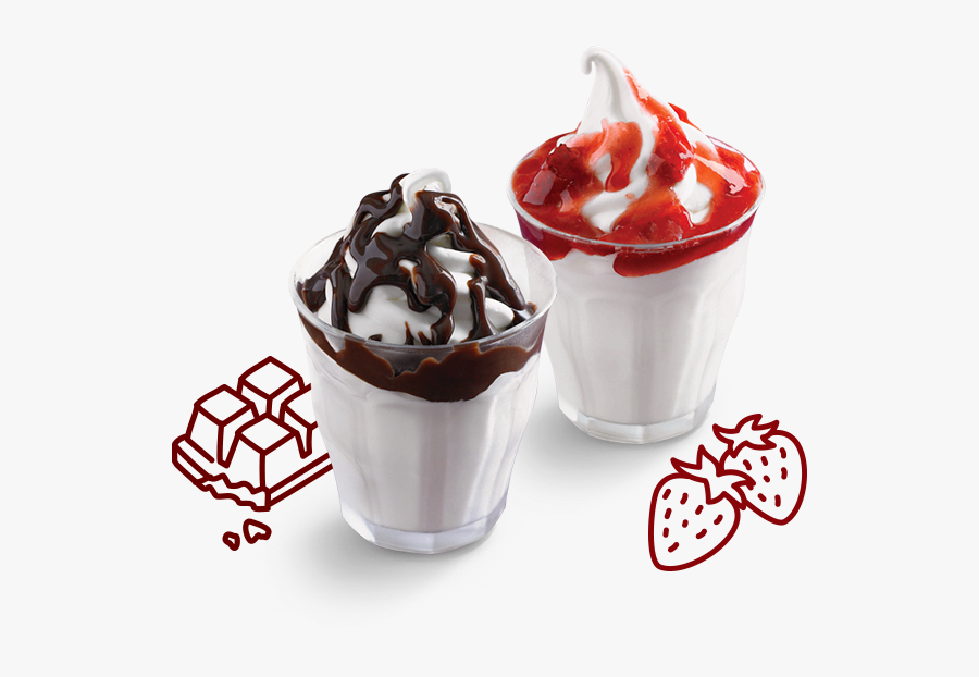 Hot Fudge Sundae Mcdonalds - Mcdonald's Strawberry Sundae No Nuts, Transparent Clipart