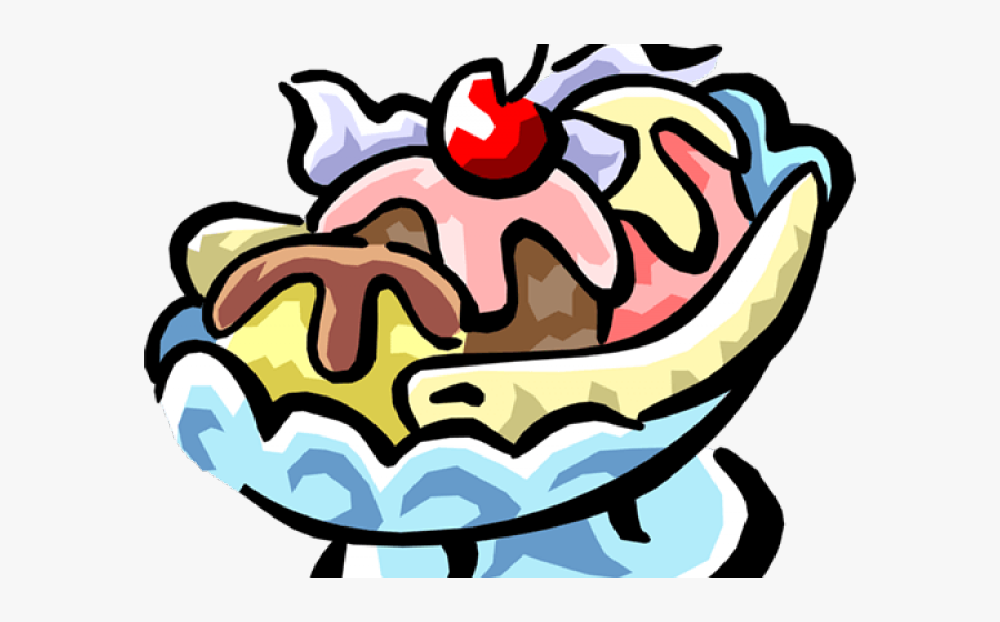 Transparent Sundae Clipart - Banana Split Ice Cream, Transparent Clipart